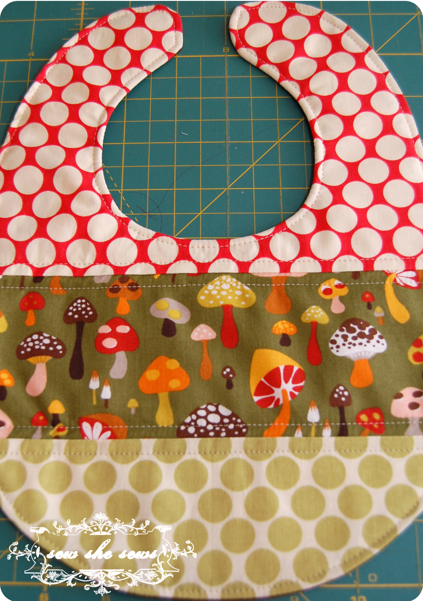 patchwork and quilted bib tutorial
